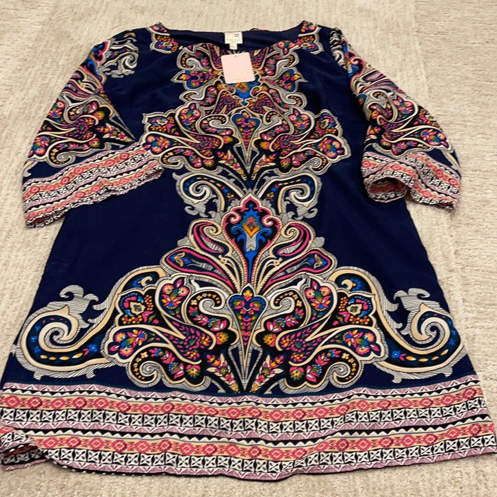 Adorable pattern dress! Flutter sleeve